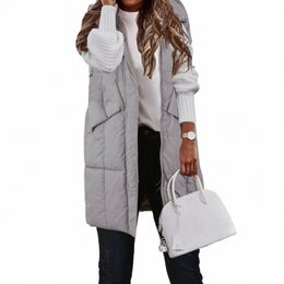 winter Jacket Womens 2023 Fall Vests Sleevel Fleece Jacket Zip Up Hoodie Pockets Lg Warm Snow Clothes Vestidos Para Mujer N3UB#