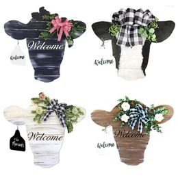 Garden Decorations Cow Head Door Hanger Welcome Sign Bull Hanging Farmhouse Home Wall Decoration