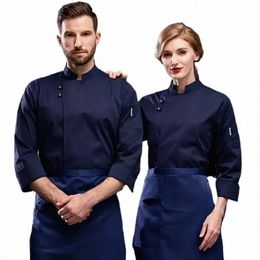 chef Uniform Lg Sleeve Hotel Western Food Catering Kitchen Restaurant Short Sleeve Chef Baker Work Clothes Men I2W5#