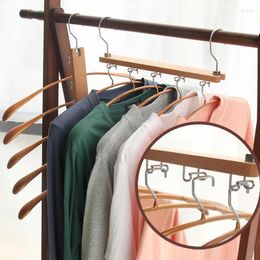 Hangers 1PCS Clothes Hanger Space Saving Solid Wood Rack With Swivel Hook For Closet 5 Layers Detachable Magic Pants Coat