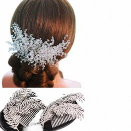sier Color Pearl Crystal Wedding Hair Combs Hair Accories for Bridal Fr Headpiece Women Bride Hair Ornaments Jewelry n5tb#