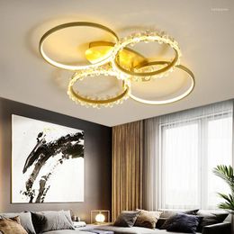 Ceiling Lights Nordic Modern LED Crystal Apply To Kitchen Living Room Restaurant Iron Art Golden Indoor Illumination Luminaire