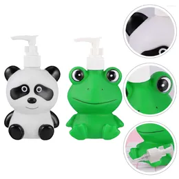 Liquid Soap Dispenser 2 Pcs Cartoon Lotion Packaging Press Bottle Body Wash Shampoo Melamine