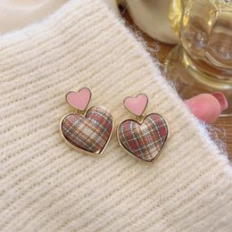 Stud Earrings Drop For Women Simple Lovely Girl Love Short Style Heart-shaped Pendant Jewellery Wholesale