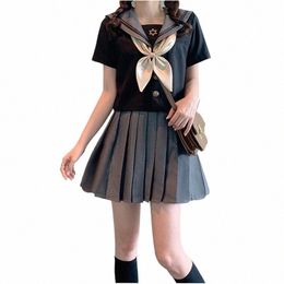 jk Uniform Short Sleeve Japanese School Uniform Autumn Summer Girls Sailor Pleated Skirt JK Sets Uniform Cosplay Dancewear s5UA#