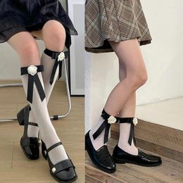 Women Socks Womens Casual Foot Wearing Cotton Short Sock Flower Bows Soft Solid Stocking