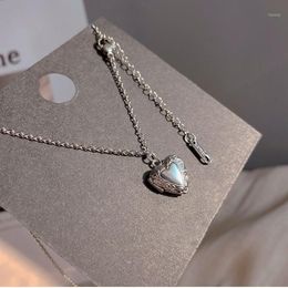 Pendant Necklaces Trendy Romantic Charm Open Design Love Heart Silver Color Women's Korean Style Jewelry Accessories240e