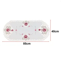 Table Mats Durable High Quality Tablecloth Small Cover Lace Oval Reusable Satin Fabric Runners Washable White