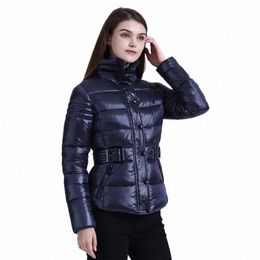 santelon Winter Short Parkas Slim Design Puffer Jackets For Women Warm Coats With Belt Windproof Waterproof Thick Outerwear k4sT#
