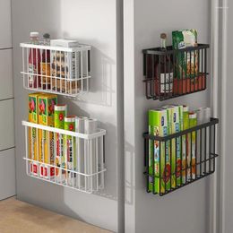 Kitchen Storage Rack Refrigerator Magnetic Attraction Spice Shelf Punch Free Saving Space Durable Microwave Nordic Practical