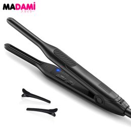 Irons Hair Straightener Curler Professional Ceramic Coating Thinnest Plate Pencil Flat Irons For Short Hair Men's Beard Styler