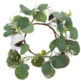 Decorative Flowers Candlestick Garland Front Door Welcome Wreath Small Wreaths Table Ring Leaves Artificial Tea Light