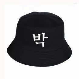 Berets Funny Fashion Hats Korean Last Name Bucket Hat Cotton Panama Cap Unisex Sun Visor