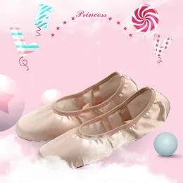 Dance Shoes Satin Girl Ballet Round Toe Indoor Yoga Comfortable Adult Girls Soft Split Sole For Children