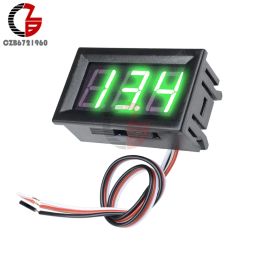 50pcs 0.56" LED Digital Voltmeter Voltage Metre Car Motorcycle Volt Tester Detector DC 12V Capacity Monitor Red Green Blue 24V