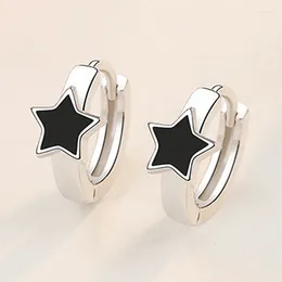 Hoop Earrings Fashion Black Star For Women Girls Elegant Wedding Party Punk Jewelry Gift Eh007