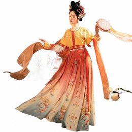 chinese Style Stage Performance Role Play Outfit for Women Dr Set Traditial Dunhuang Hanfu Dance Costume K3Ns#