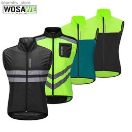 Cycling Jackets WOSAWE High Visibility Reflective Clothes Cycling Windproof Bicycle MTB Coat Road Jerseys Sports Bike Sleeveless Safety Vest24329