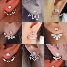 Stud Luxury Designer Jewellery Women Earrings Diamond Paved Ear Jacket Earring Accessories For Girl Drop Delivery Dhkan
