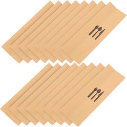 Kitchen Storage 100 Pcs Kraft Paper Cutlery Set Pouches Restaurant Cover Holders Napkins Decor Sleeve Dining Tabletop Bag