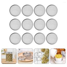 Dinnerware 12 Pcs Stainless Steel Sprout Cover Sprouting Caps Jar Mesh Mason Multifunction Versatile Filter Strainer Household