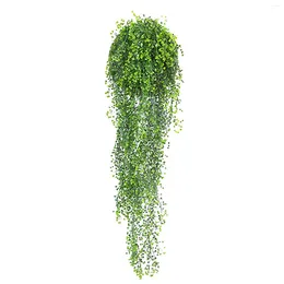 Decorative Flowers 85cm Artificial Vine Plants Hanging Ivy Green Leaves Garland Radish Seaweed Grape Fake Home Garden Wall Party Decoration