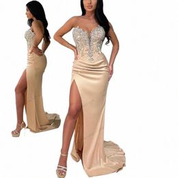 sexy Backl Beautiful Evening Dres For Women Fi Mermaid Off The Shoulder Sleevel High Slit Party Prom Gowns 2024 h2ZQ#