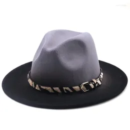 Berets Simple Winter Autumn Imitation Woollen Women Men Ladies Fedoras Top Hat Jazz Caps European American Round Bowler Hats