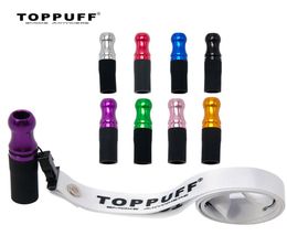 TOPPUFF Colourful Metal Hookah Mouthpiece ChiCha Narguile Mouth Tips with Hang Rope Strap Cachimba Shisha Accessories2446327