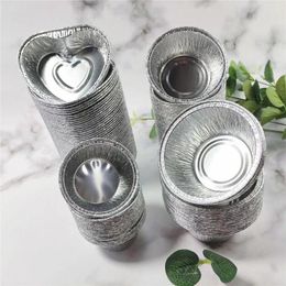 Baking Tools 50Pcs Heart/Round Foil Cupcake Liners Non-stick Muffin Cups Disposable Wrapper Bakeware Supply