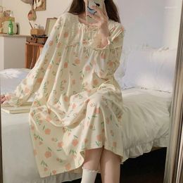 Women's Sleepwear Student Home Clothes Women Sleepshirts 2024 Girls Spring Autumn Long Sleeve Nightdress Female Cute Sweet Princess