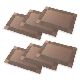 Table Mats Thickened Wipeable Placemats Set Of 6 PVC Heat Resistant And Skid Ideal For Home Or Restaurant