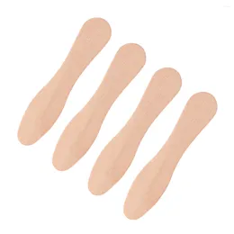 Disposable Flatware 200pcs Wooden Ice Cream Spoons Wood Taster Popsicle Paddles Spoon