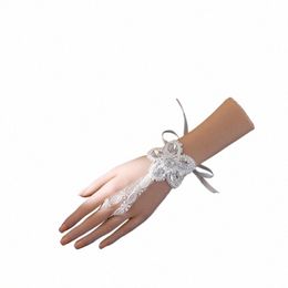 fi New Lace Mesh White Short Fingered Gloves Wedding Dr Photo Accories Bride Gloves s8P0#