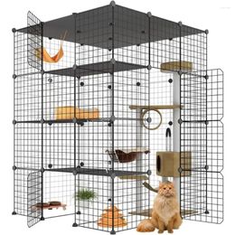 Cat Carriers 3x3x4 Large Cage DIY Playpen Detachable Metal Wire Kennels Crate For 1-3