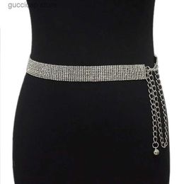 Waist Chain Belts Personalised luxury rhinestone inlaid diamond wedding necklace belt Y240329