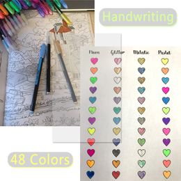 48 Colours Sketch Pen Marker Painting Drawing Stationery Colour Brush Pen Kawaii Art Markers Stationery Crafts Brush Pens Set Gift
