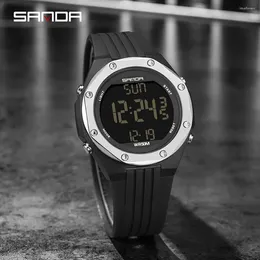 Wristwatches SANDA Sports Military Men's Watches 50M Waterproof LED Digital Watch Electronic For Male Relogio Masculino 6093