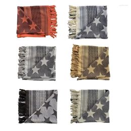 Scarves Tactically Adult Arab Scarf Multi Purpose Jacquard Star Pattern Keffiyeh Headscarf Middle Eastern Religious