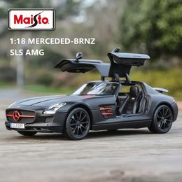 Maisto 1:18 Mercedes Benz SLS AMG Static Die Cast Vehicles Collectible Model Car Toys