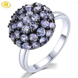 Cluster Rings Natural Tanzanite Silver 2.3 S Genuine Gemstone Classic S925 Fine Jewelrys Anniversary Birthday Gifts