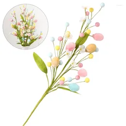 Decorative Flowers Creative Artificial Easter Pastels Eggs Tree Branch Insertion Table Centerpiece Create Welcoming Atmospheres Dropship