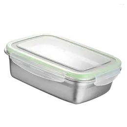 Dinnerware Stainless Steel Lunch Box Sealing Crisper Heat Insulation Container For Home Office (Green 350ML) Side Dish