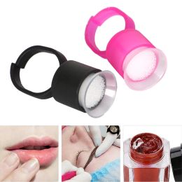 Inks 100pcs Tattoo Finger Ring Style Sponge Ink Cup SemiPermanent Pigment Cap Makeup PMU Microblading Tattoo Acceesories