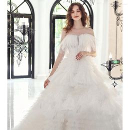 Party Dresses Puffy White Prom Sleeveless Woman Tiered Lace-up Boat Neck Sweet Tulle Dusty Pink Long Quinceanera Birthday Gowns