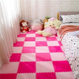 Carpets Wool Carpet Bedroom Full Of Cute Bedside Girls Atrium Wind Net Red Floor Mats 10pcs Splicing Home