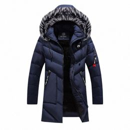 2024 Winter Lg Men Windproof Jacket Coats Mens Thickened Warm White Hooded Jacket Parkas Multi Pockets Padded Overcoat Male T8Lv#