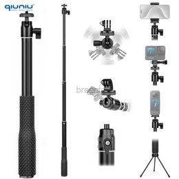 Selfie Monopods Aluminum Extendable Pole 360 Rotation Ball Head Selfie Stick Tripod Monopod for 12 11 10 9 DJI Osmo Action Insta360 SKASO 24329