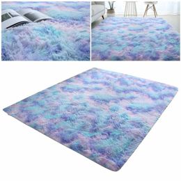 Carpets Toothless Blanket Thickened H Tie Dyed Silk Carpet Floor Mat Living Room Bedroom Entrance Kitchen Bathroom