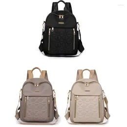 School Bags Embroidered Schoolbag Double Strap Shoulder Bag Fashion Pack For Girl Women Student Bookbags Backpack Black Khaki